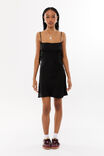 Sassy Satin Tie Dress, BLACK - alternate image 2