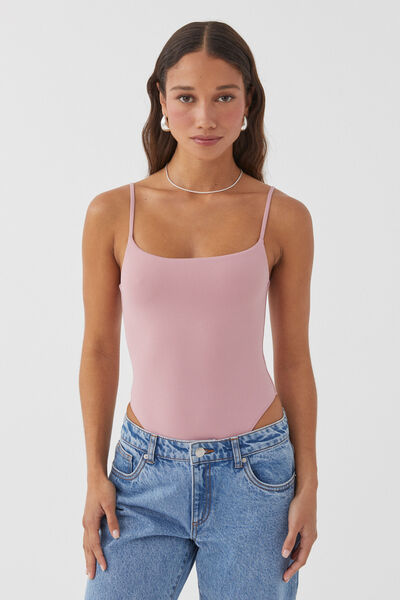 Light Luxe Strappy Bodysuit, VINTAGE PINK