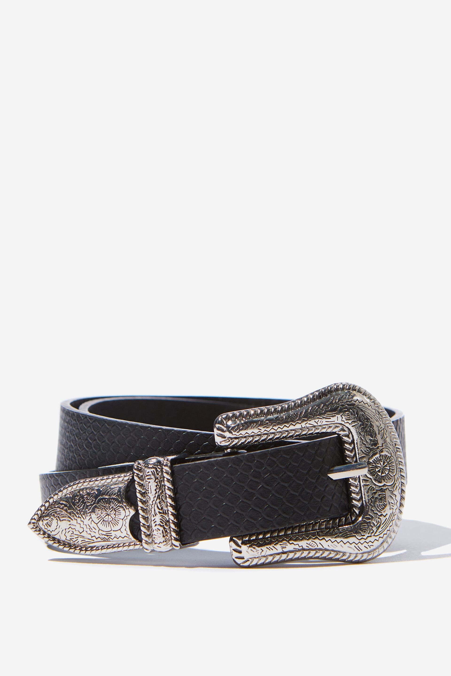 black silver belt
