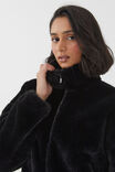 Brooke Cropped Faux Fur Jacket, BLACK - alternate image 4