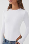 Luxe Long Sleeve Bodysuit, WHITE - alternate image 3