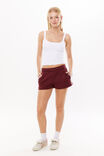 Malia Sweat Short, DARK PLUM/WHITE - alternate image 2