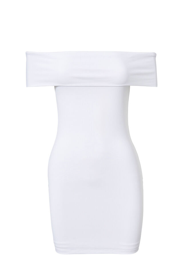 Luxe Off Shoulder Dress, WHITE
