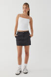 Carpenter Denim Mini Skirt, WASHED BLACK - alternate image 2