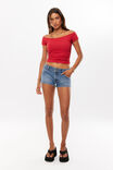 Soft Marley Off Shoulder Top, LIPSTICK RED - alternate image 2