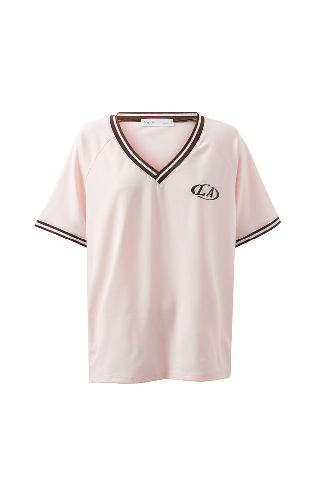 Regina V-Neck Jersey, SHERBET PINK/LA 92