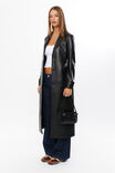 Penelope Faux Leather Trench Coat, BLACK - alternate image 5