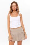 Raven Pleated Mini Skirt, PRALINE - alternate image 2