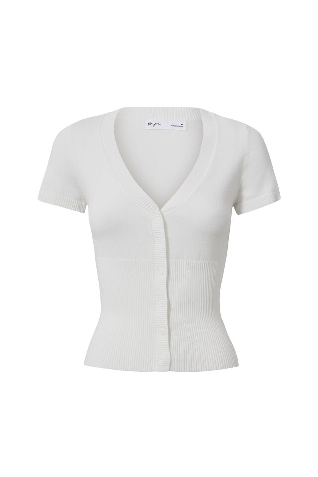 Stella Short Sleeve Knit, MERINGUE WHITE