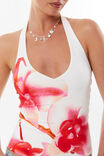 Luxe Halter Top, WHITE/ORCHID BLUR - alternate image 4