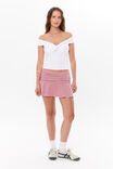 Posey Ruched Mini Skirt, LIPSTICK RED/WHITE STRIPE - alternate image 2