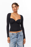 Soft Jolene Long Sleeve Top, BLACK - alternate image 1