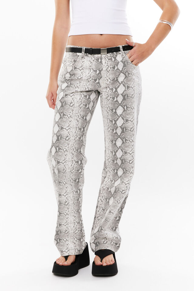 Low Rise Straight Jean, LOLA PYTHON GREY