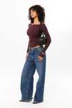 Soft Long Sleeve Off Shoulder Top, CHOC CHERRY - alternate image 5