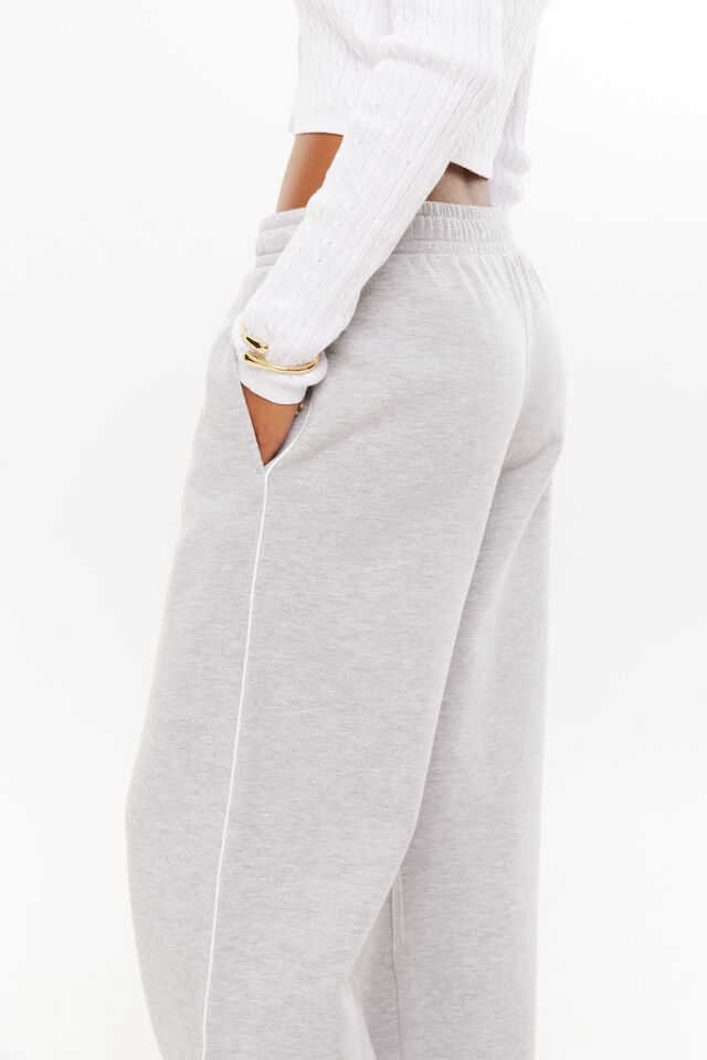 Jordyn Wide Leg Track Pant, GREY MARLE