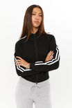 Elyse Sporty Zip Through Jacket, BLACK/WHITE - alternate image 1