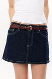 Maya Denim Mini Skirt, INDIGO - alternate image 4
