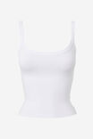 Kiki Scoop Neck Tank, WHITE - alternate image 2