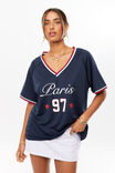Regina V-Neck Jersey, NIGHT NAVY/PARIS 97 - alternate image 1