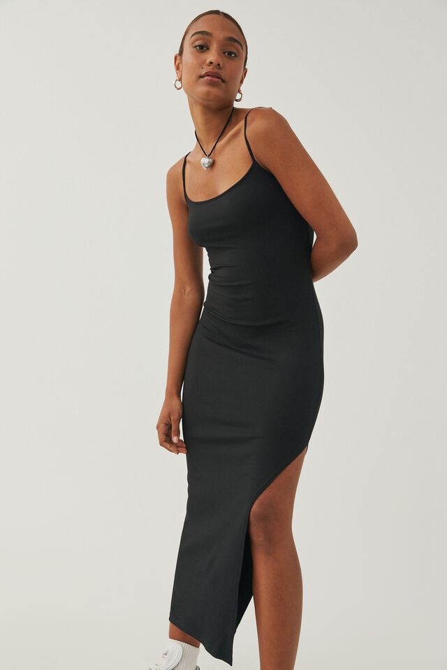 Carson Sleeveless Dress, BLACK