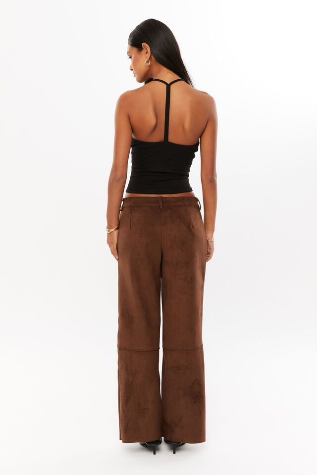 Ebony Faux Suede Pant, MOCHA BROWN