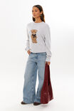 Bambie Crew Jumper, GREY MARLE/TEDDY BOW - alternate image 5