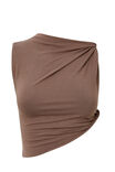 Soft Ruched Twist Top, BROWN CAROB - alternate image 6