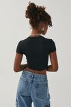 Luxe Cropped Short Sleeve Top, BLACK - alternate image 5