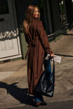 Sarah Faux Suede Trench Coat, MOCHA BROWN - alternate image 1