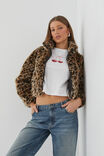 Brooke Cropped Faux Fur Jacket, LEOPARD - alternate image 6