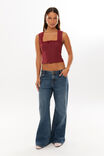 Rosie Mesh Top, RED VELVET - alternate image 5