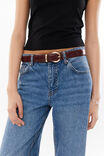 Croc Textured Belt, DEEP CHERRY/GOLD - alternate image 2