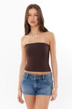 Soft Longline Tube Top, ESPRESSO BROWN - alternate image 1