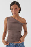 Luxe Bree Ruched Twist Top, BROWN CAROB - alternate image 1