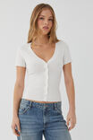 Stella Short Sleeve Knit, MERINGUE WHITE - alternate image 1