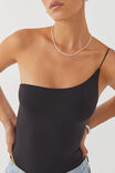 Luxe One Shoulder Bodysuit, BLACK - alternate image 4