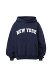 New York Oversized Fleece Hoodie, NIGHT NAVY/NEW YORK - alternate image 6