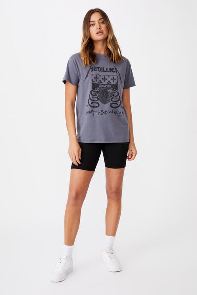 Kendall Printed T Shirt, STEEL GREY/LCN PRO METALLICA SNAKES