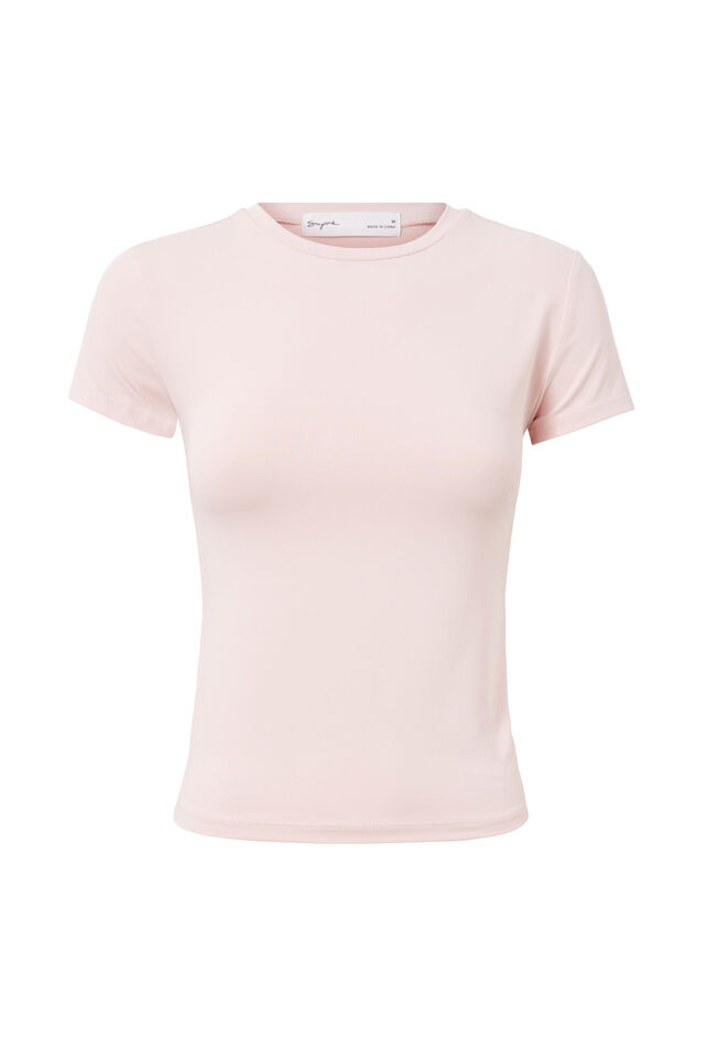 Luxe Longline Tee, GRAPEFRUIT PINK