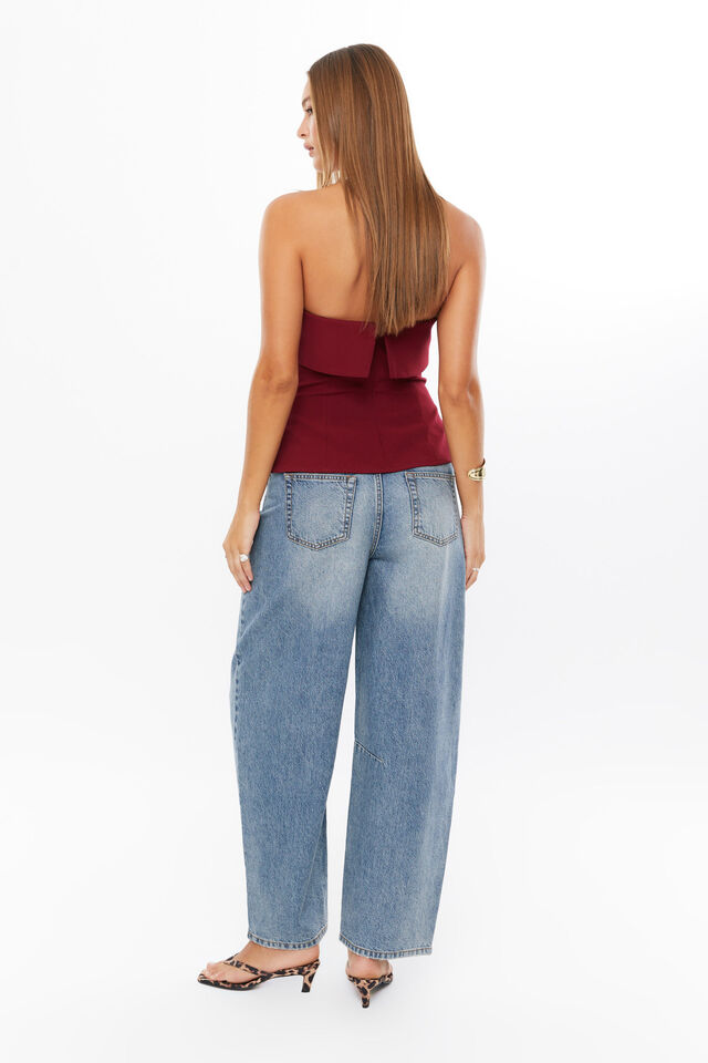 Pamela Strapless Top, CHERRY RIPE