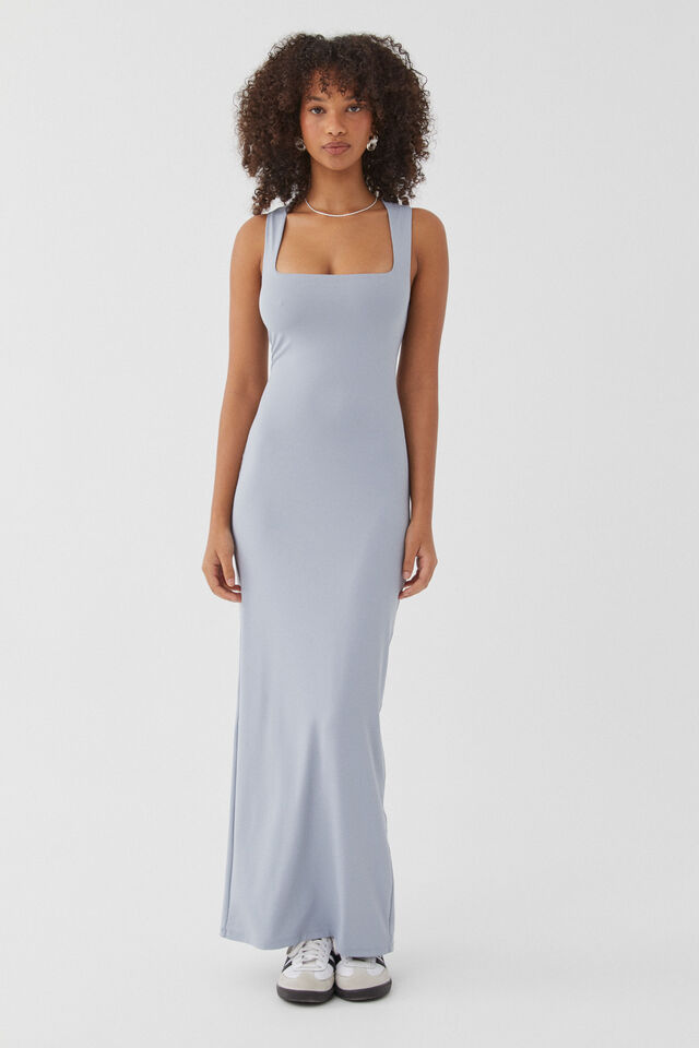 Luxe Open Neck Maxi Dress, NEWPORT BLUE