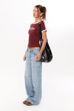Candi Fitted Ringer Tee, DARK PLUM/PARIS - alternate image 5