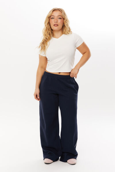 Jordyn Wide Leg Track Pant, ALL STAR NAVY