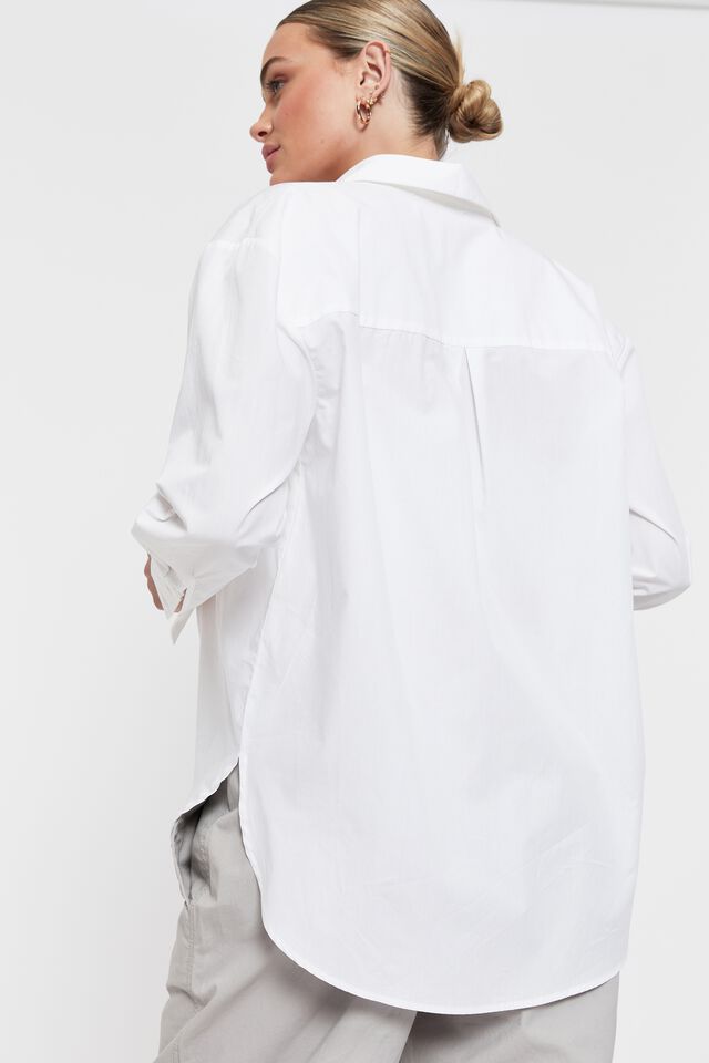 Tessa Casual Oversized Shirt, WHITE