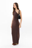 Soft One Shoulder Maxi Dress, ESPRESSO BROWN - alternate image 5