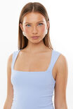 Luxe Open Neck Top, BLUEBERRY CREAM - alternate image 4