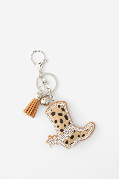 Bag Charm, LEOPARD/COWBOY BOOT