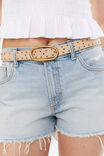 Studded Faux Suede Belt, BEIGE/BRUSHED GOLD - alternate image 3