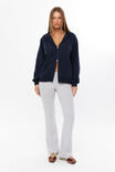 Josie Oversized Zip Through Hoodie, NIGHT NAVY - alternate image 2