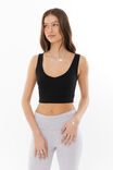 Amara Rib Cropped Tank, BLACK - alternate image 1